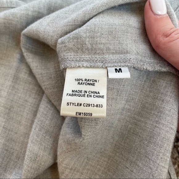 Anthropologie Cloth & Stone Classic Grey Button Down Shirt - Picture 7 of 9